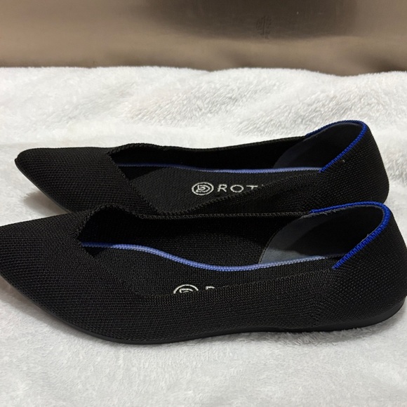 Rothy's Black Flats with Blue Accent - Picture 2 of 3